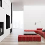 Eine elegante Wohnzimmereinrichtung in Schwarz und Weiß