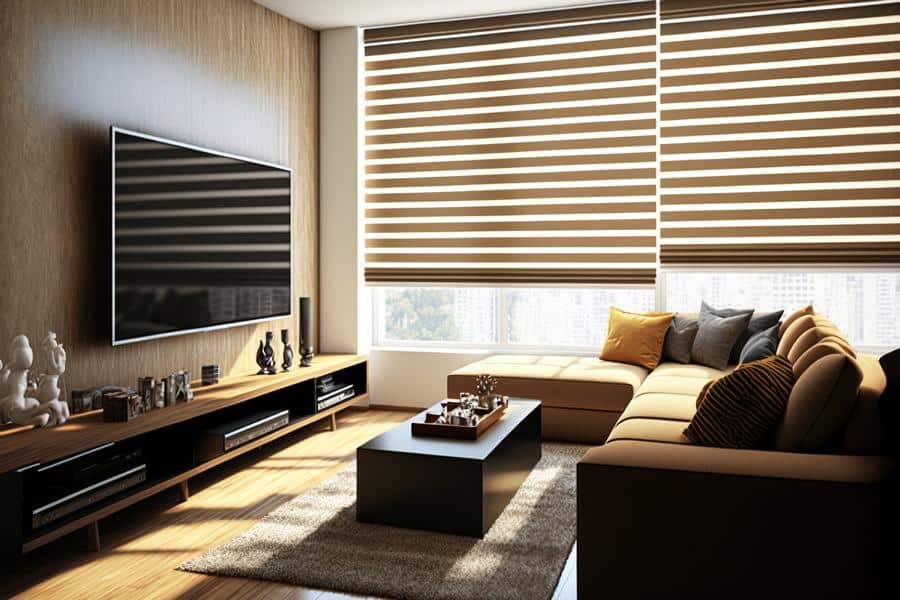 abgedunkeltes Wohnzimmer