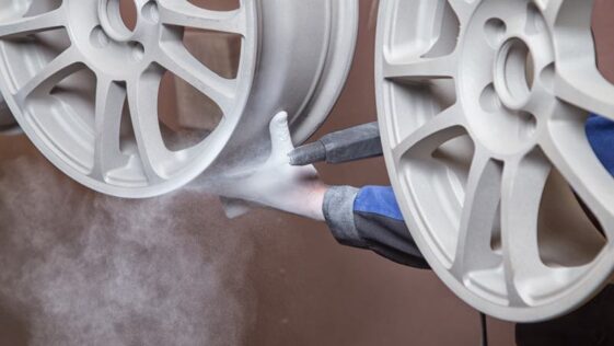 Die Pulverbeschichtung wird häufig bei Reifen angewendet