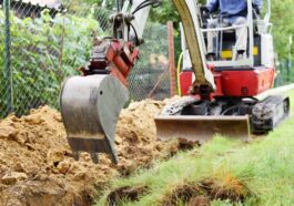 Minibagger bei der Arbeit